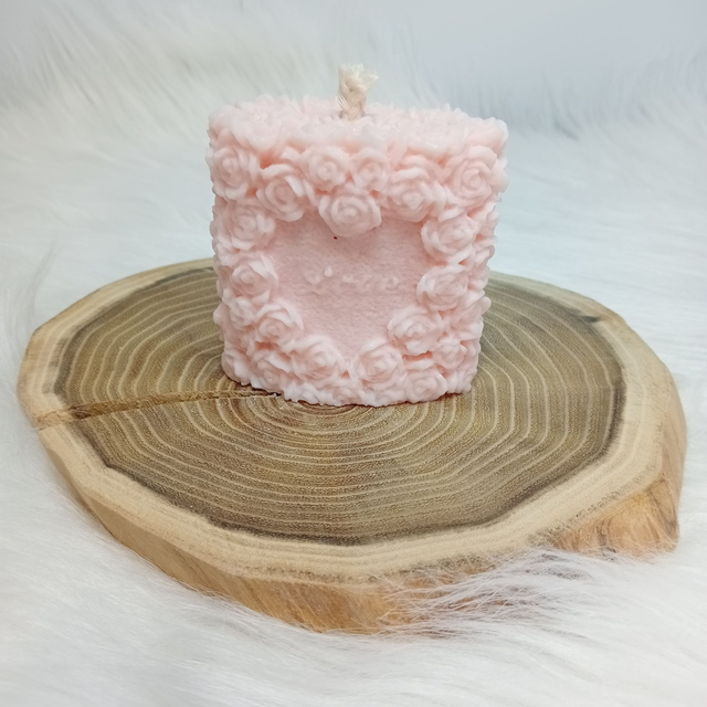 Bougie Décorative Parfumée Naturelle Artisanale Fleurs &quot;Love&quot; 