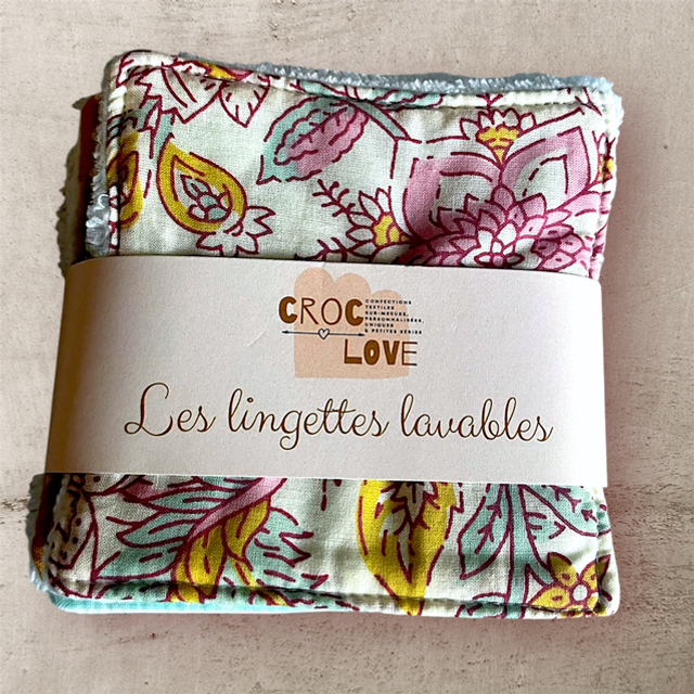 Lot 8 lingettes réutilisables