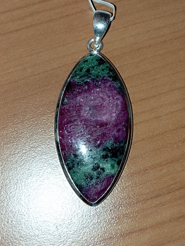 Pendentif Argent  Rubis Zoïsite