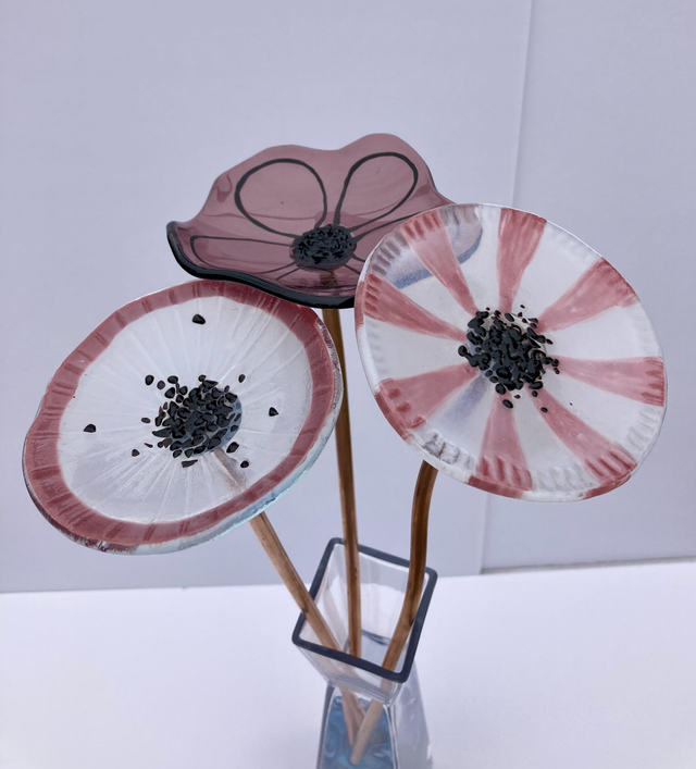 Everlasting flower - set of 3 - pink