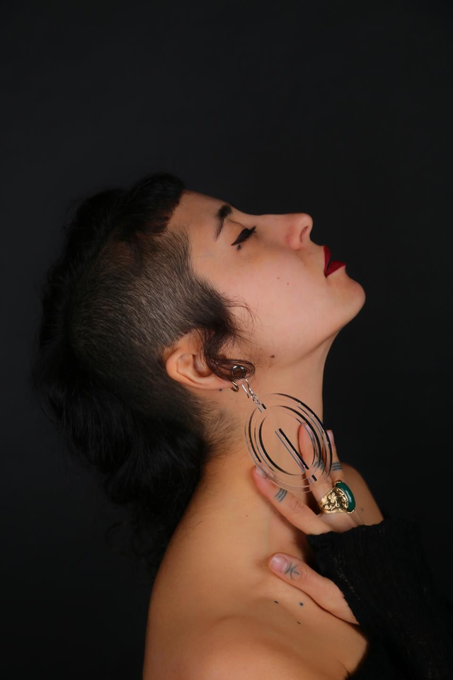 Boucles d&#039;oreilles &quot;rayon&quot; - PMMA transparent - Collection Arasy