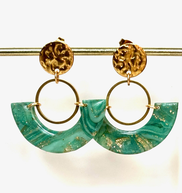 Boucles « Aura de Jade » 
