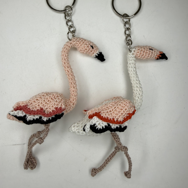 Porte clé flamant rose