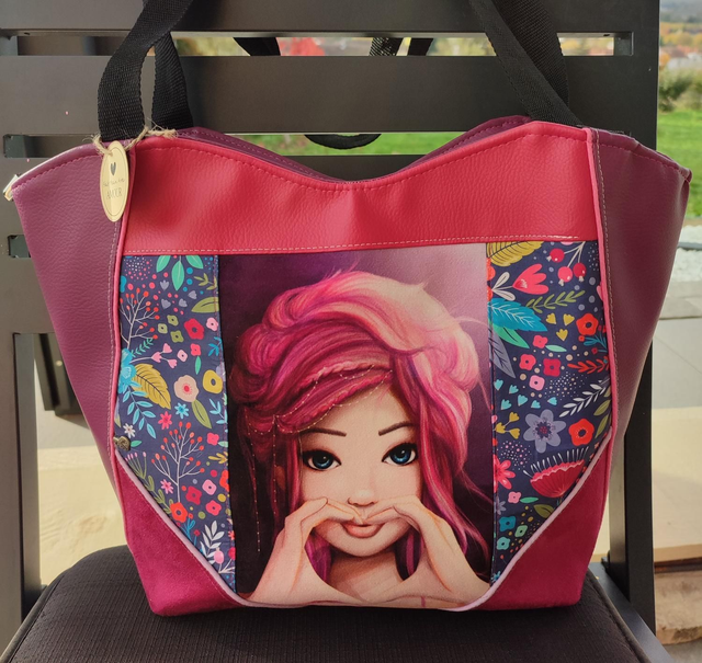 Sac porté épaule rose violet 