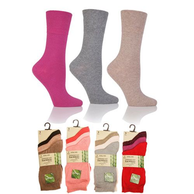 Ladies Bamboo Socks - Pack size 3 pair pack - £3.50 a pack