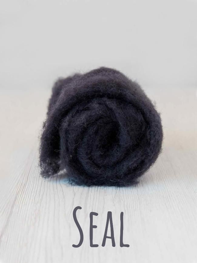 Carded wool for Needle Felting Maori DHG Carded Batt - Seal