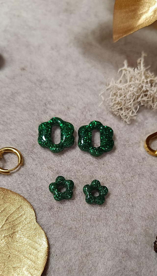 Flora vert paillettes