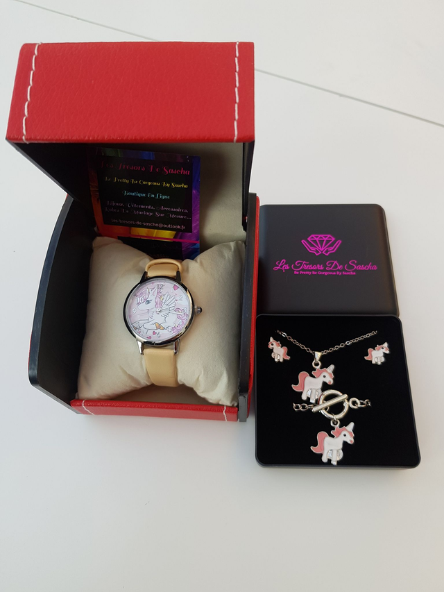 Montre Enfant Licorne Parure Bijoux Licorne + Parure Bijoux Licorne