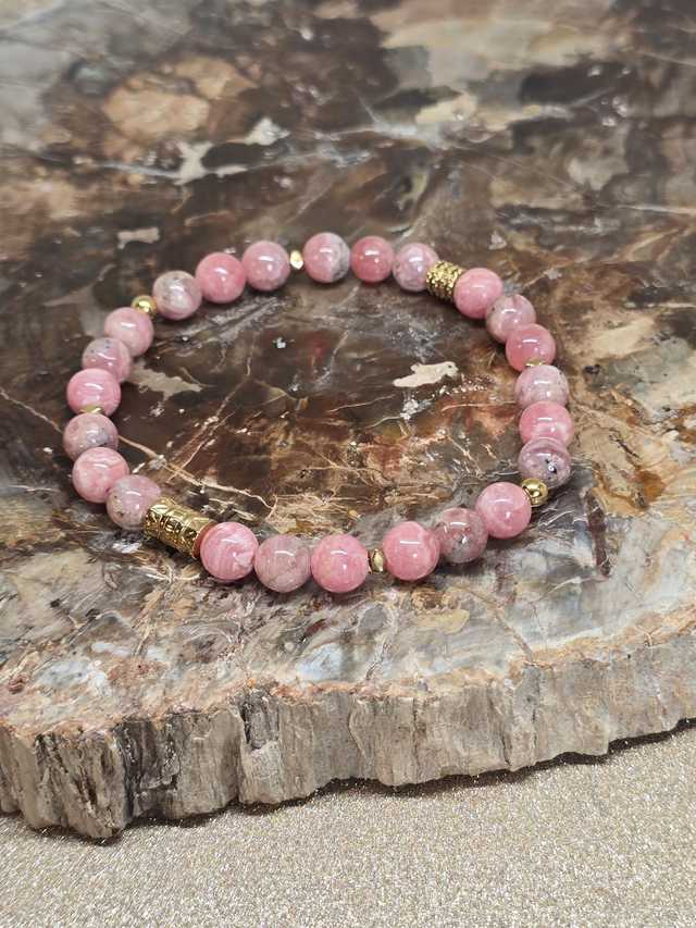Bracelet Rhodochrosite AAA en 0,7 cm
