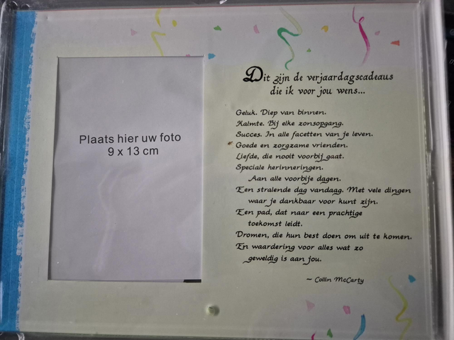 Fotolijstje Dit zijn de verjaardagscadeaus die ik jou wens