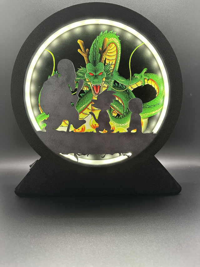 Lampe 3D Personnalisée – Dragon Épique en Bois Sublimé