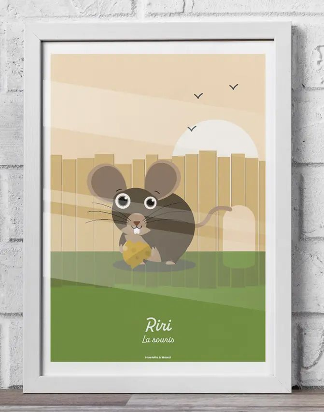 17 - Affiche enfant souris décor