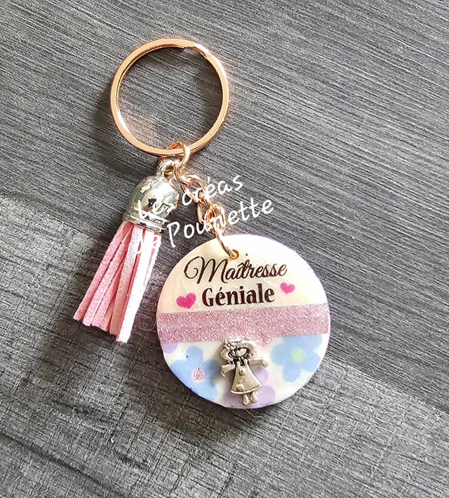 Porte clés maîtresse et AEHS en bois et résine