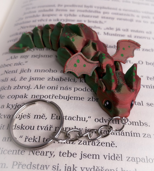 Klíčenka Dráček červeno zelený