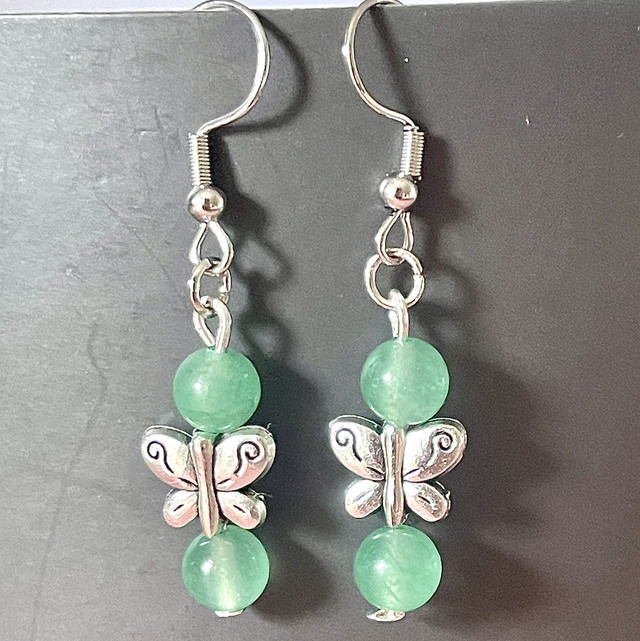 BO11 -Boucles d’oreilles amazonite et papillon