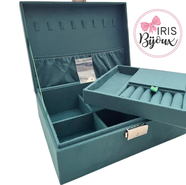 Portagioie multi scomparto in tessuto verde 