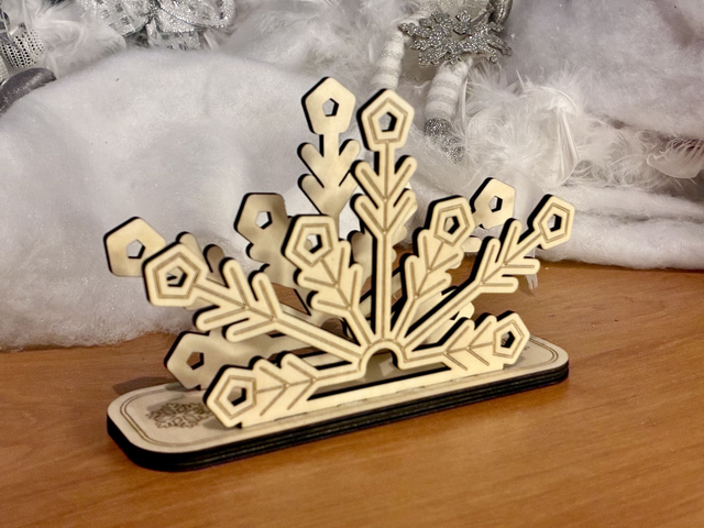 Porte-serviettes flocon de neige en bois – Décoration de table hivernale
