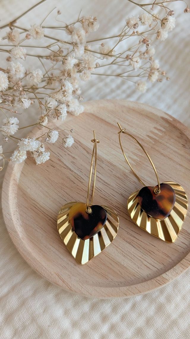 Créoles ALMA tortoise/ écaille de tortue