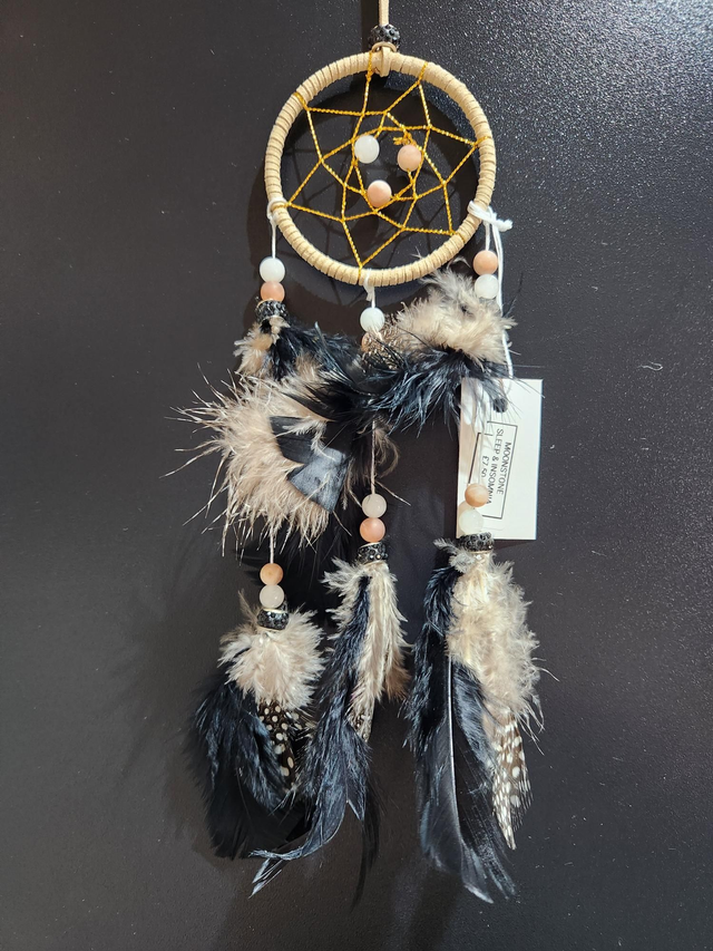 3" dreamcatcher with moonstone to assist with insomnia 
