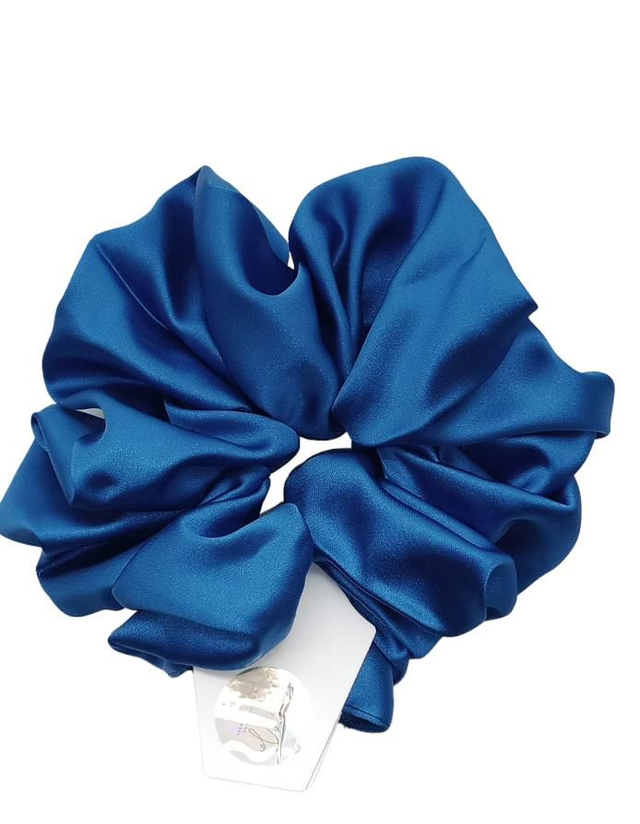 Blue silk Scrunchie 