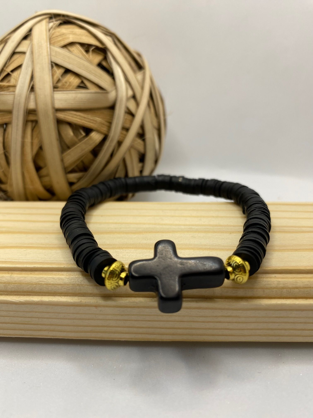 Bracelet Croix Noir 