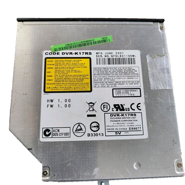 Pioneer DVD-Multi Writer DVR-K17RS/Laptop Lauftwerk