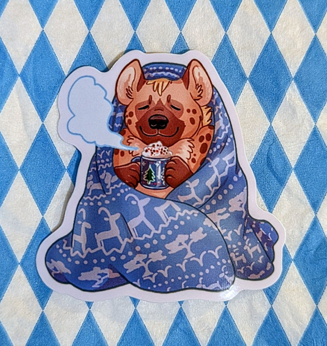 Comfy hyena sticker