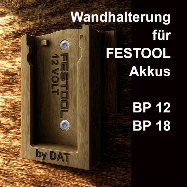 Wandhalterung für Festool Akkus BP 12 und BP 18