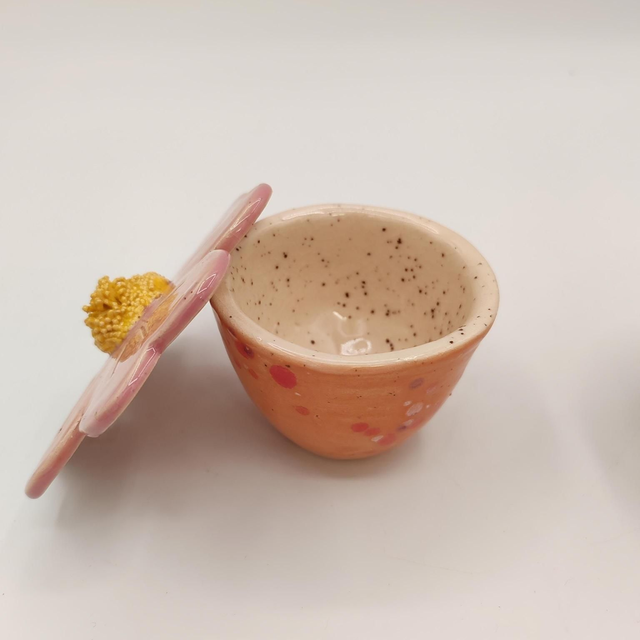 Tasse à expresso orange à effet intérieur vanille moucheté