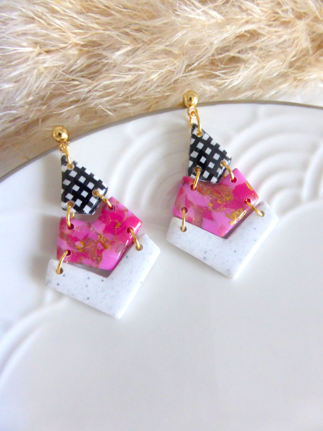 Boucles d'oreilles cerf-volant - Framboise Audacieuse