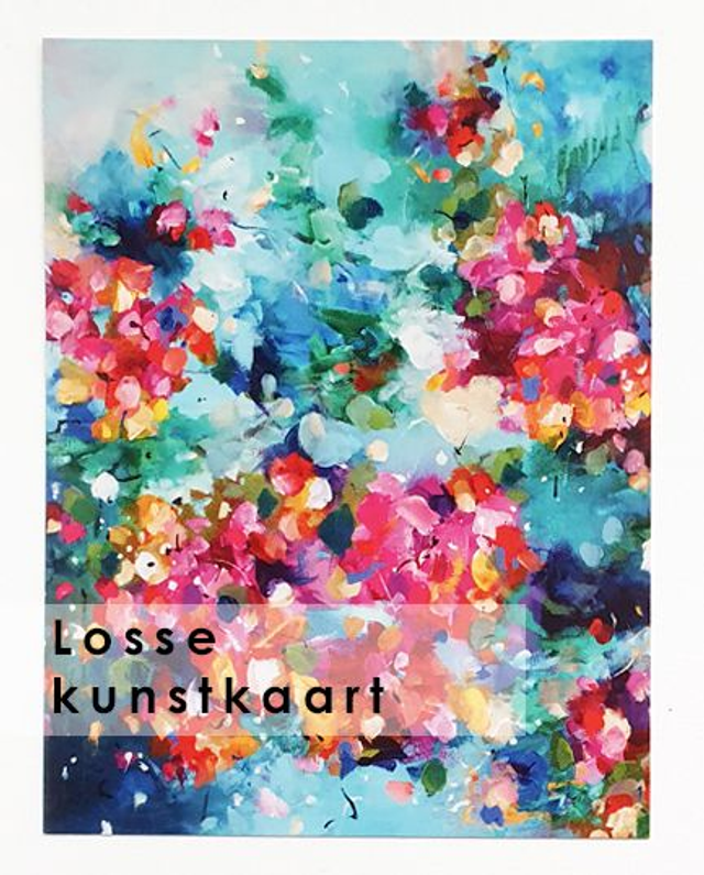 Losse kaart met envelop wit - Showers of flowers