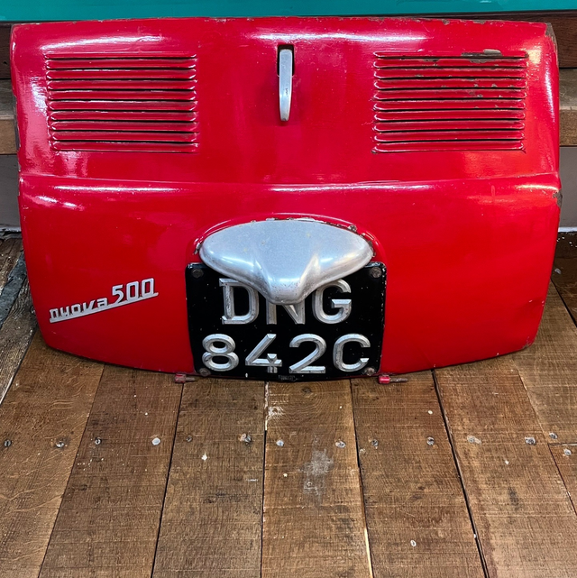 An Original Rear Engine Cover Of A Classic 1950’s Fiat Nuova 500