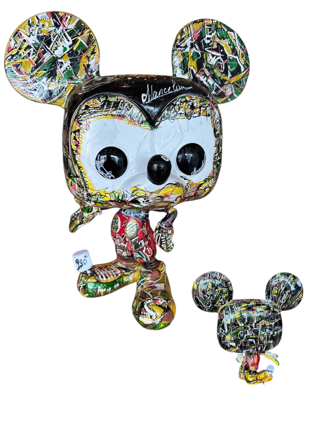 Figurine Pop Mickey Mouse 25cm recycl’art signé LM Art Honfleur
