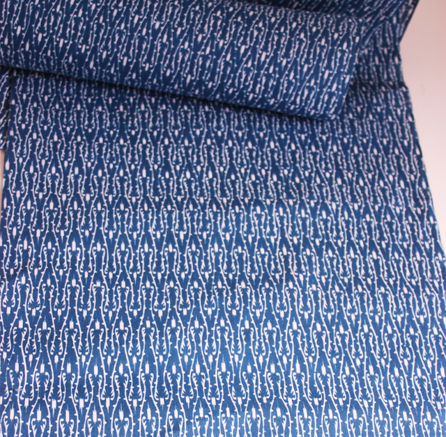 Japanese Cotton Fabric, Petrol Blue Vintage Japanese Fabric