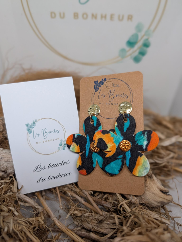 Boucles d'oreilles Baby Marguerite multicolore bm300