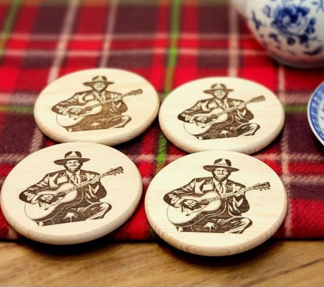 Cedar "Mississippi Bluesman" Coasters