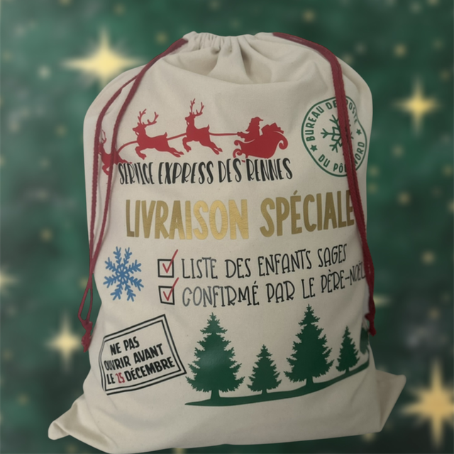 Grand sac cadeaux hotte Noël 