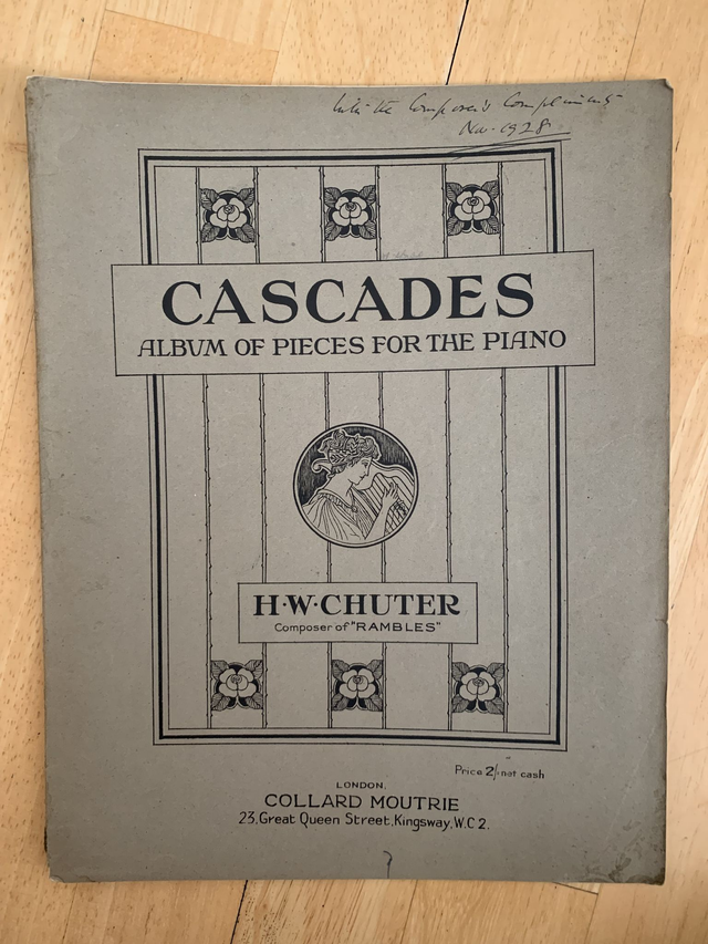Cascades Album of pieces for the Piano HW Chuter Vintage sheet music 1928