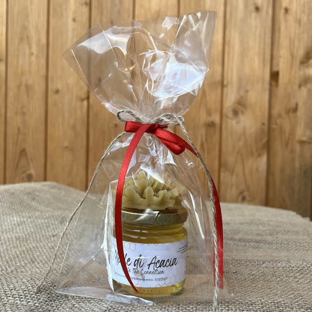 Confezione regalo miele 130 gr e candela in pura cera d'api