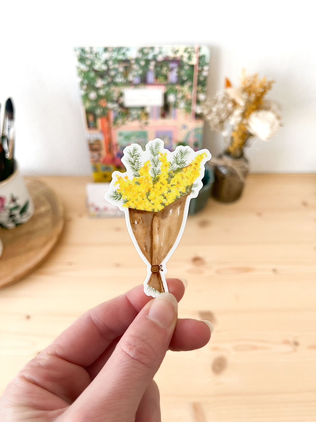 Sticker vinyle Bouquet de mimosa