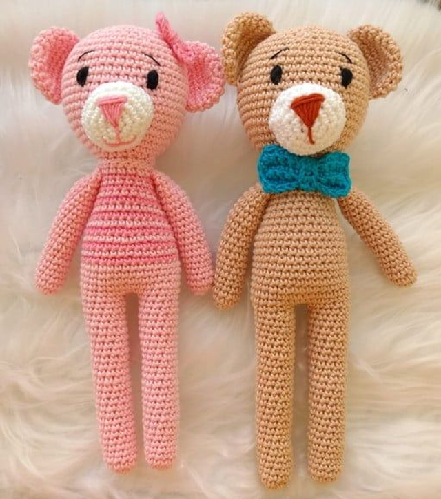 Ursinho Amigurumi Josué/Ana de Pernas longas 