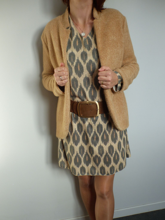 veste col gendarme beige