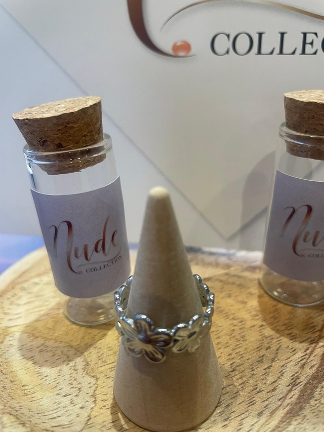 Bague réglable en acier onoxydable couleur argentée Collection Nude