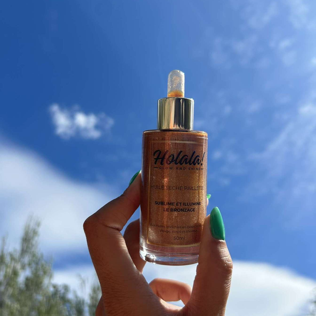 L’Huile sèche pailletée 