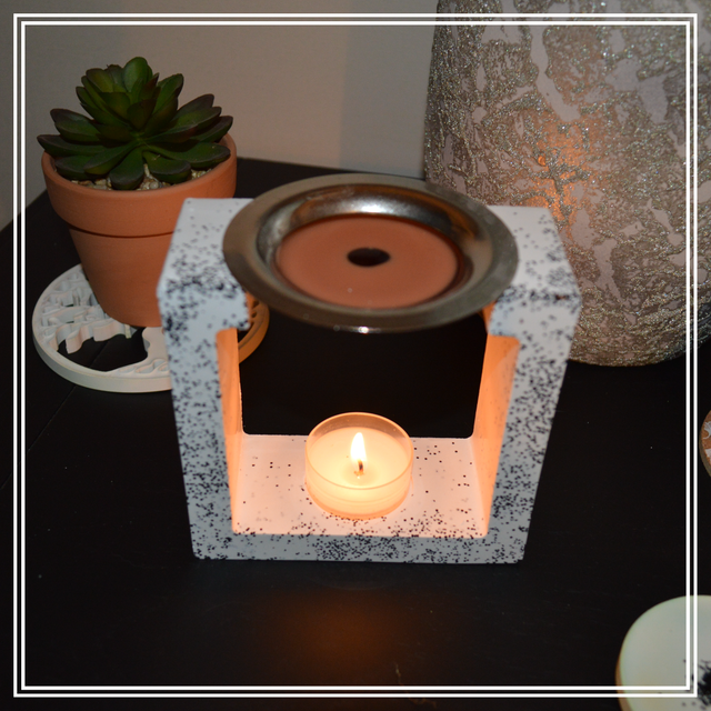 Brûleur de fondant, huiles essentiels, brule parfum, décoration design, idée cadeau original, , jesmonite, parfum d'ambiance, résine acrylique