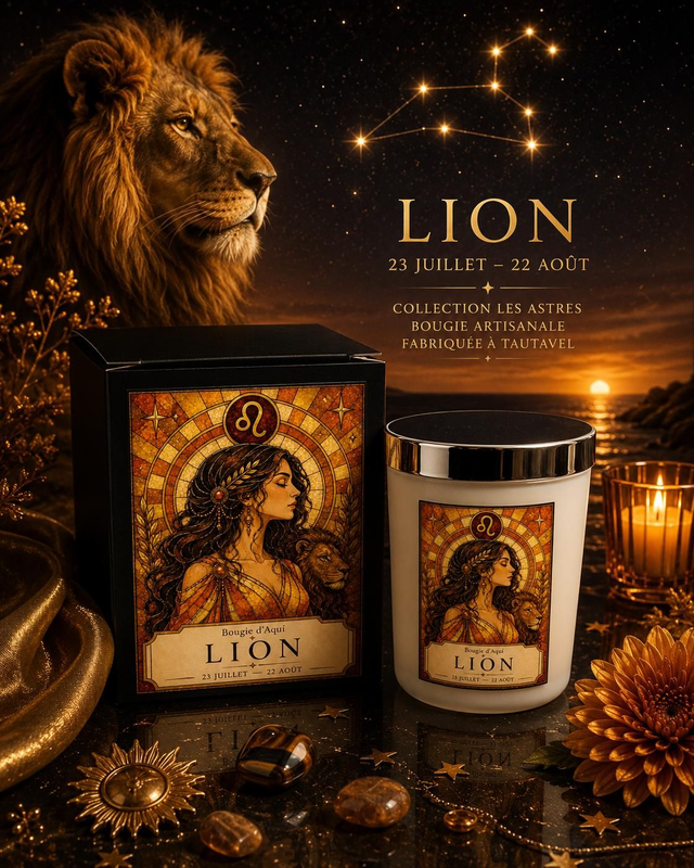 Bougie Zodiaque Lion – Cachemire &amp; Soie – 160 g
