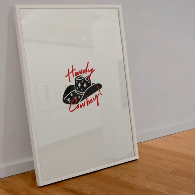 A4 Print Howdy Cowboy
