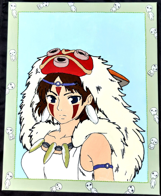 Toile brodée Princesse Mononoké