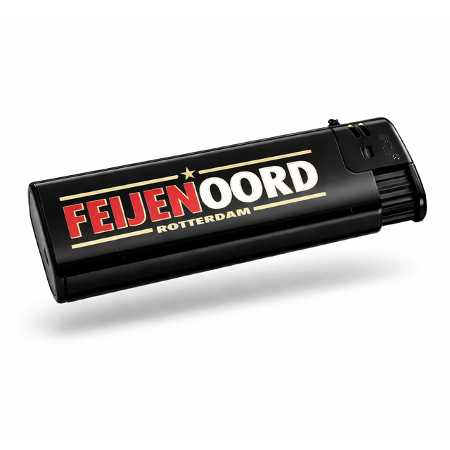 Feijenoord Aansteker - piezo navulbaar - zwart