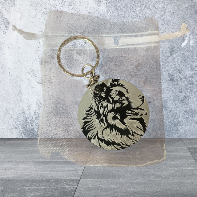 Aluminum Keyring - Border Collie